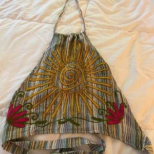 Embroidered summer tie tank